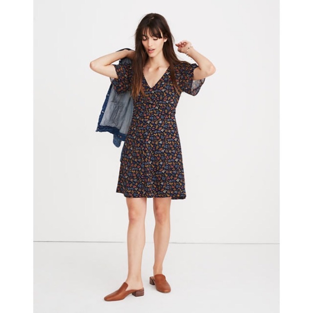Madewell Cross-Front Dress Floral Garden Party 8